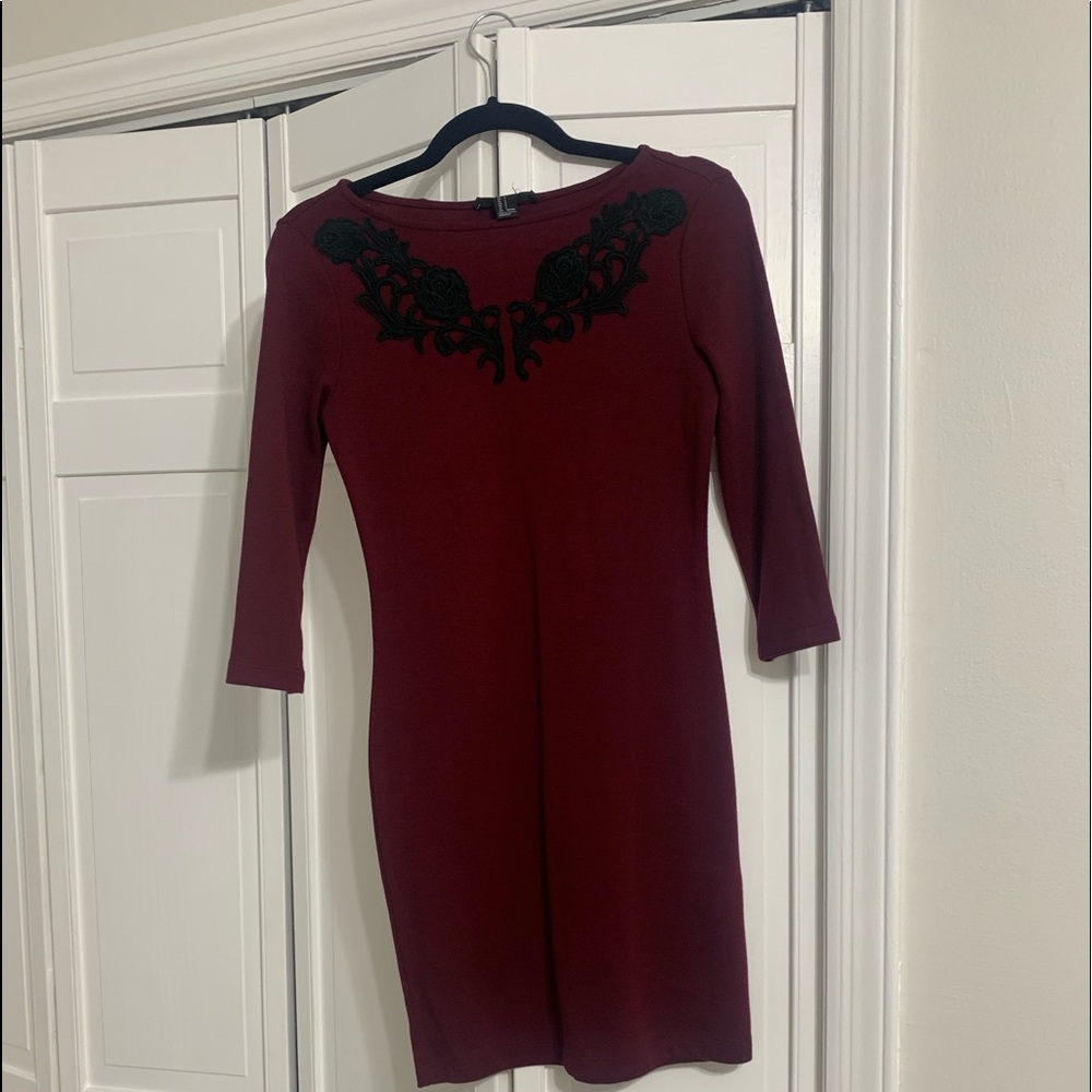 Burgundy Sweater Dress.